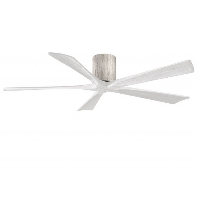 Matthews Fan Company Irene 60 inch 5 Blade Paddle Flush Mounted Ceiling Fan in Barnwood with Matte White Blade IR5H-BW-MWH-60