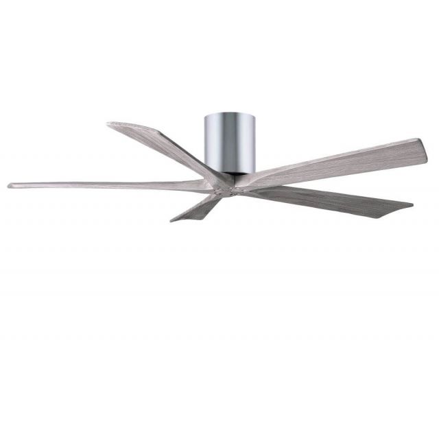 Matthews Fan Company IR5H-CR-BW-60 Irene 60 inch 5 Blade Paddle Flush Mounted Ceiling Fan in Polished Chrome with Barnwood Blade