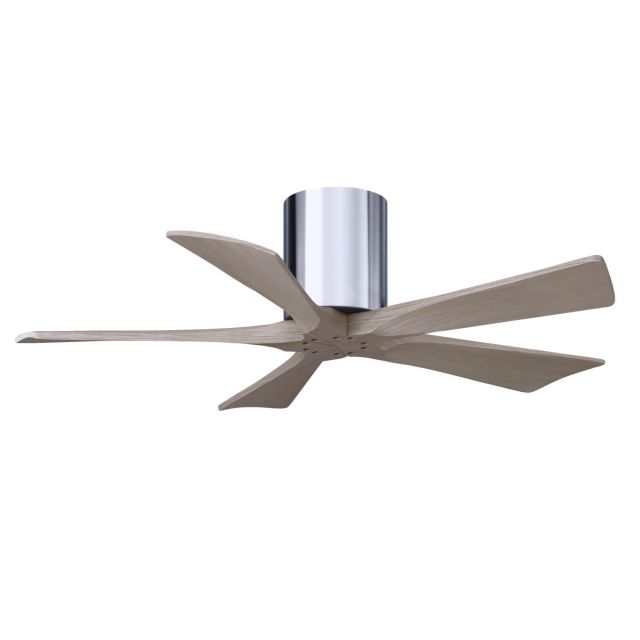 Matthews Fan Company IR5H-CR-GA-42 Irene 42 inch 5 Blade Paddle Flush Mounted Ceiling Fan in Polished Chrome with Gray Ash Blades
