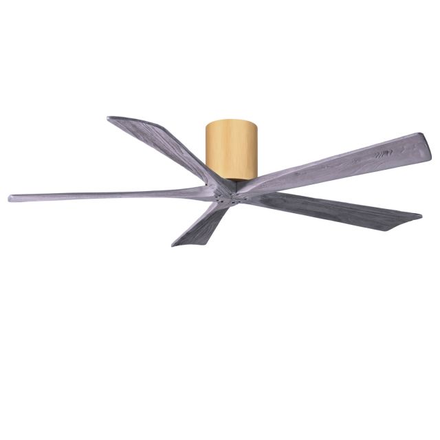 Matthews Fan Company Irene 60 inch 5 Blade Paddle Flush Mounted Ceiling Fan in Light Maple with Barn Wood Blades IR5H-LM-BW-60