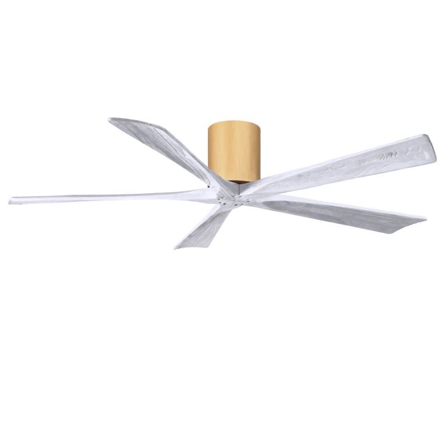 Matthews Fan Company IR5H-LM-MWH-60 Irene 60 inch 5 Blade Paddle Flush Mounted Ceiling Fan in Light Maple with Matte White Blades