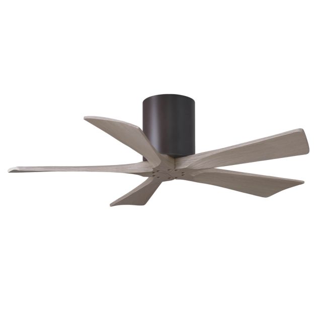Matthews Fan Company IR5H-TB-GA-42 Irene 42 inch 5 Blade Paddle Flush Mounted Ceiling Fan in Textured Bronze with Gray Ash Blades
