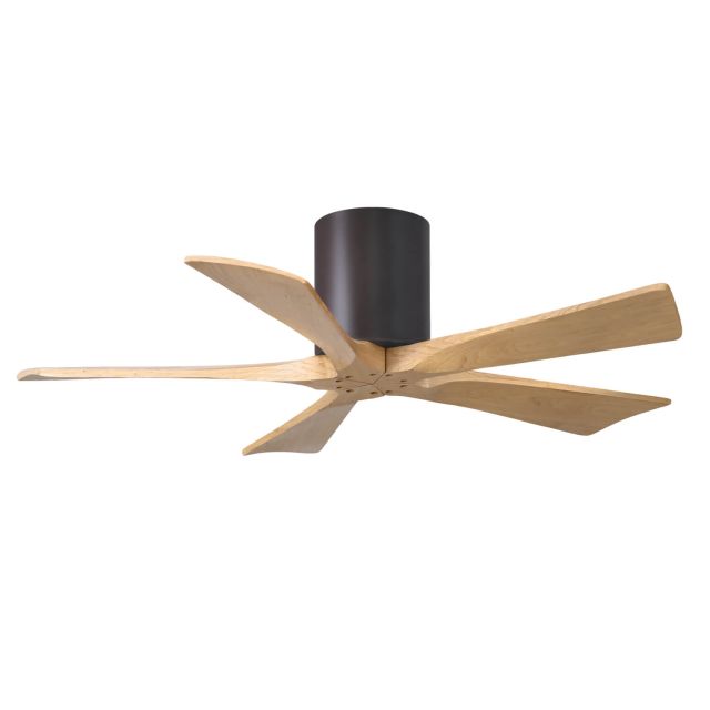 Matthews Fan Company IR5H-TB-LM-42 Irene 42 inch 5 Blade Paddle Flush Mounted Ceiling Fan in Textured Bronze with Light Maple Blades