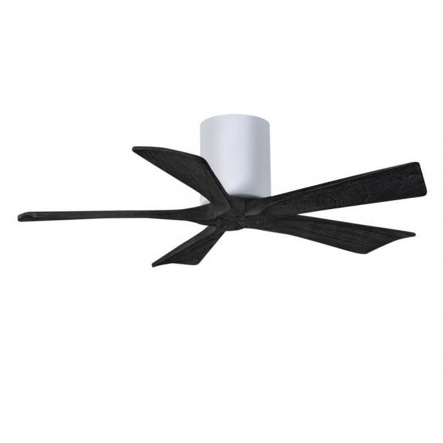 Matthews Fan Company Irene 42 inch 5 Blade Paddle Flush Mounted Ceiling Fan in White with Matte Black Blade IR5H-WH-BK-42