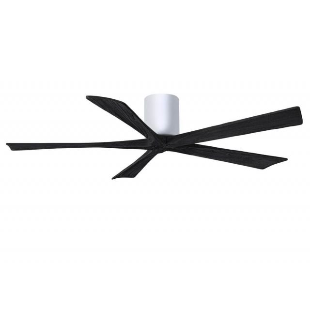 Matthews Fan Company IR5H-WH-BK-60 Irene 60 inch 5 Blade Paddle Flush Mounted Ceiling Fan in White with Matte Black Blade