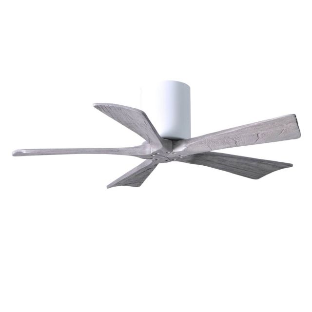 Matthews Fan Company IR5H-WH-BW-42 Irene 42 Inch Paddle Flush Mounted Ceiling Fan In Gloss White With 5 Barnwood Tone Blade