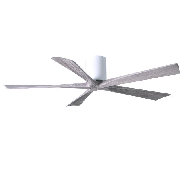Matthews Fan Company Irene 60 inch 5 Blade Paddle Flush Mounted Ceiling Fan in Gloss White with Barnwood Blade IR5H-WH-BW-60