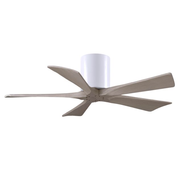 Matthews Fan Company IR5H-WH-GA-42 Irene 42 inch 5 Blade Paddle Flush Mounted Ceiling Fan in Matte White with Gray Ash Blades