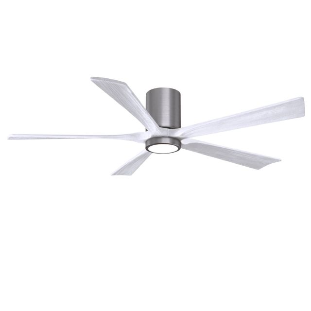 Matthews Fan Company IR5HLK-BP-MWH-60 Irene 60 inch 5 Blade LED Paddle Flush Mounted Ceiling Fan in Brushed Pewter with Matte White Blades