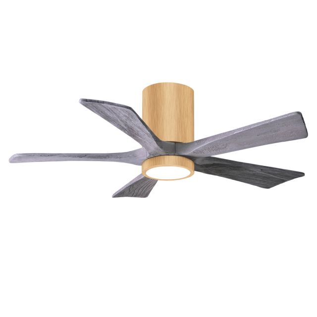 Matthews Fan Company IR5HLK-LM-BW-42 Irene 42 inch 5 Blade LED Paddle Flush Mounted Ceiling Fan in Light Maple with Barn Wood Blades