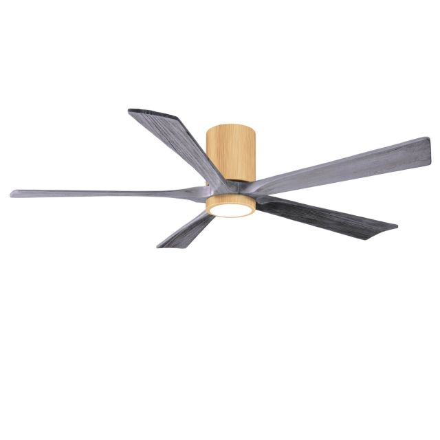 Matthews Fan Company Irene 60 inch 5 Blade LED Paddle Flush Mounted Ceiling Fan in Light Maple with Barn Wood Blades IR5HLK-LM-BW-60