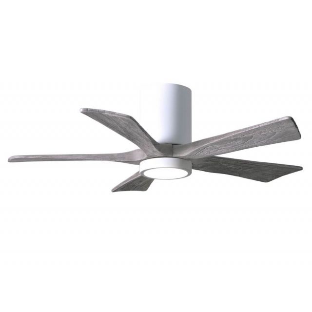 Matthews Fan Company Irene 42 inch 5 Blade LED Paddle Flush Mounted Ceiling Fan in Gloss White with Barnwood Blade IR5HLK-WH-BW-42