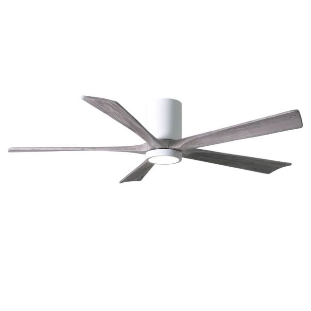 Matthews Fan Company Irene 60 inch 5 Blade LED Paddle Flush Mounted Ceiling Fan in Gloss White with Barnwood Blade IR5HLK-WH-BW-60