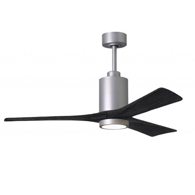 Matthews Fan Company Patricia 52 inch 3 Blade LED Paddle Ceiling Fan in Brushed Nickel with Matte Black Blade PA3-BN-BK-52