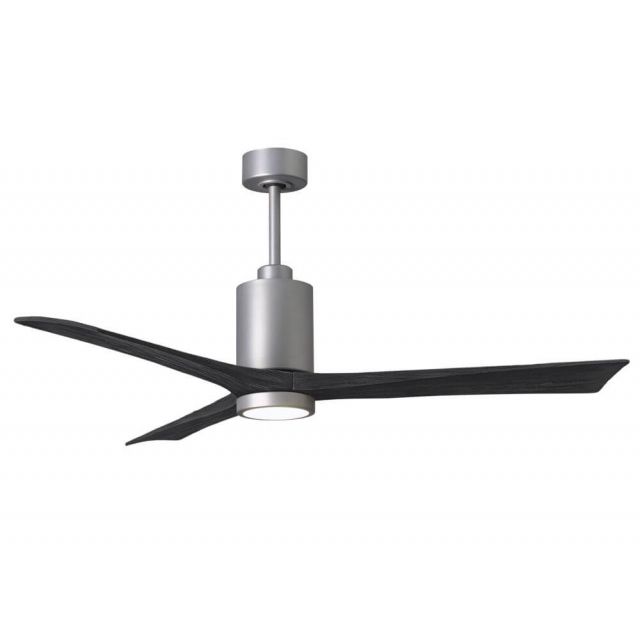 Matthews Fan Company Patricia 60 inch 3 Blade LED Paddle Ceiling Fan in Brushed Nickel with Matte Black Blade PA3-BN-BK-60