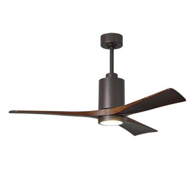 Matthews Fan Company PA3-TB-WA-52 Patricia LED Light 52 Inch Paddle Outdoor Ceiling Fan In Textured Bronze With 3 Walnut Tone Blade