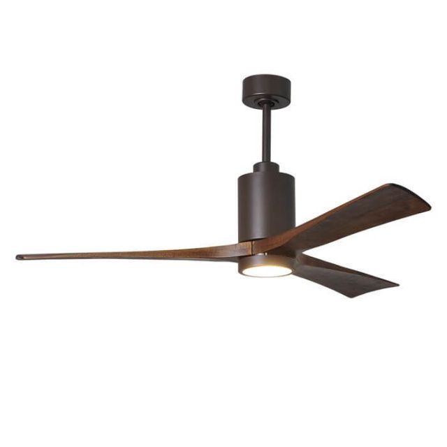 Matthews Fan Company PA3-TB-WA-60 Patricia LED Light 60 Inch Paddle Outdoor Ceiling Fan In Textured Bronze With 3 Walnut Tone Blade