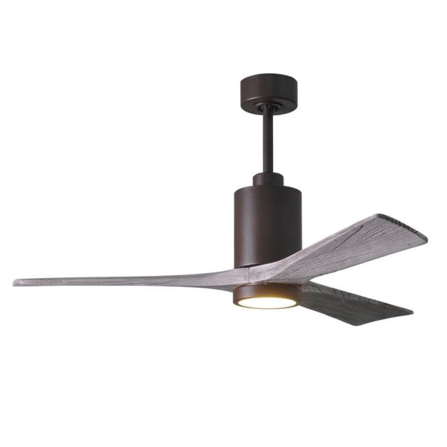 Matthews Fan Company Patricia LED Light 52 Inch Paddle Outdoor Ceiling Fan In Textured Bronze 3 Barnwood Tone Blade - PA3-TB-BW-52
