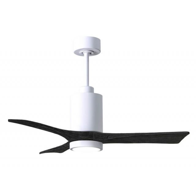 Matthews Fan Company Patricia 42 inch 3 Blade LED Paddle Ceiling Fan in White with Matte Black Blade PA3-WH-BK-42