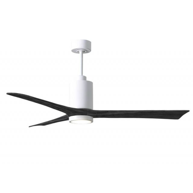 Matthews Fan Company Patricia 60 inch 3 Blade LED Paddle Ceiling Fan in White with Matte Black Blade PA3-WH-BK-60