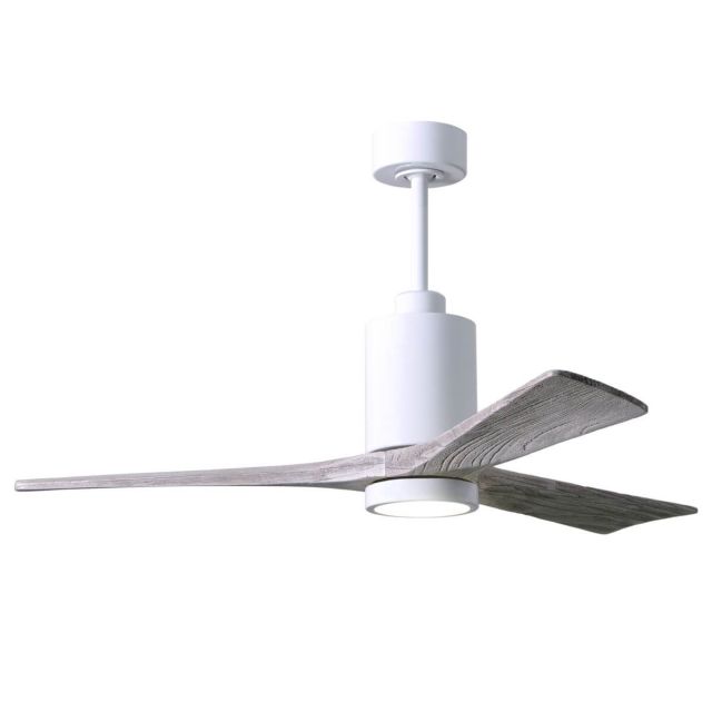 Matthews Fan Company Patricia 52 inch 3 Blade LED Outdoor Ceiling Fan in Gloss White with Barnwood Blade PA3-WH-BW-52