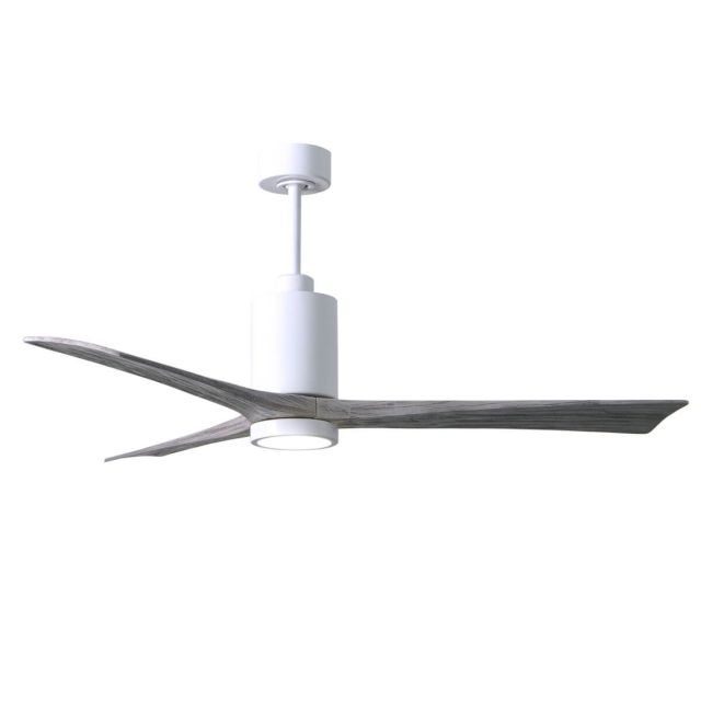 Matthews Fan Company Patricia 60 inch 3 Blade LED Outdoor Ceiling Fan in Gloss White with Barnwood Blade PA3-WH-BW-60