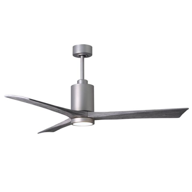 Matthews Fan Company Patricia LED Light 60 Inch Paddle Outdoor Ceiling Fan In Brushed Nickel 3 Barnwood Tone Blade - PA3-BN-BW-60