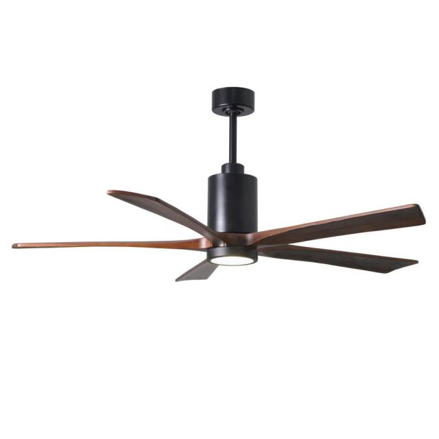 Matthews Fan Company PA5-BK-WA-60 Patricia 60 inch 5 Blade LED Outdoor Ceiling Fan in Matte Black with Walnut Blade