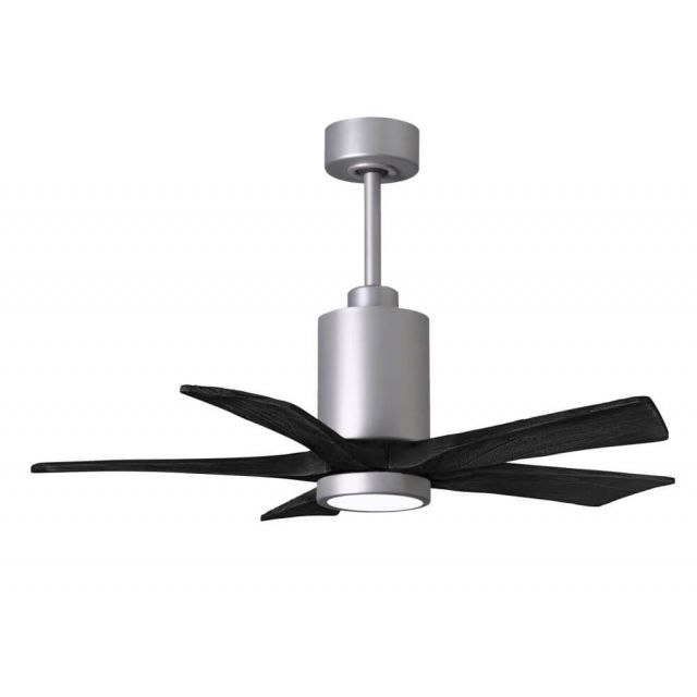 Matthews Fan Company Patricia 42 inch 5 Blade LED Paddle Ceiling Fan in Brushed Nickel with Matte Black Blade PA5-BN-BK-42