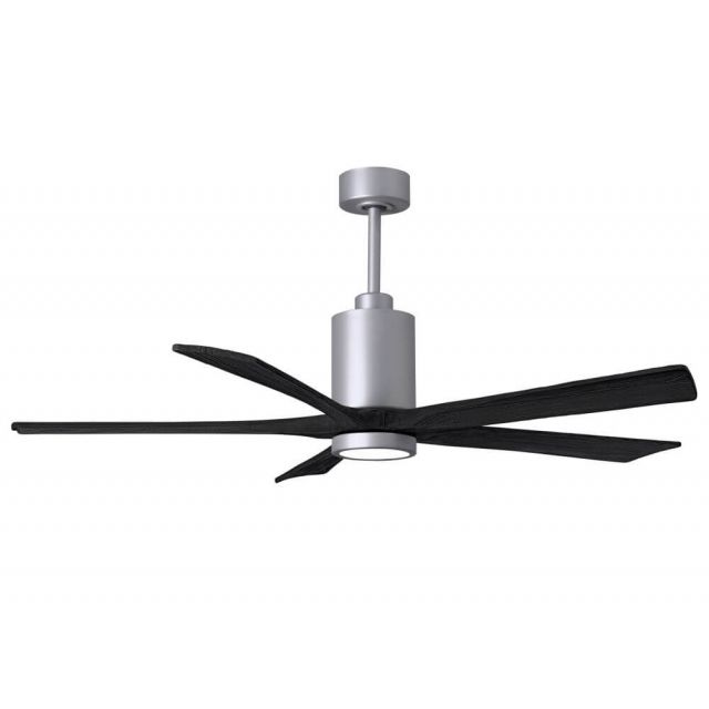 Matthews Fan Company Patricia 60 inch 5 Blade LED Paddle Ceiling Fan in Brushed Nickel with Matte Black Blade PA5-BN-BK-60