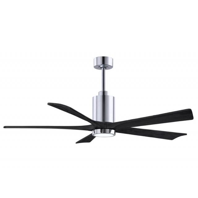 Matthews Fan Company PA5-CR-BK-60 Patricia 60 inch 5 Blade LED Paddle Ceiling Fan in Polished Chrome with Matte Black Blade