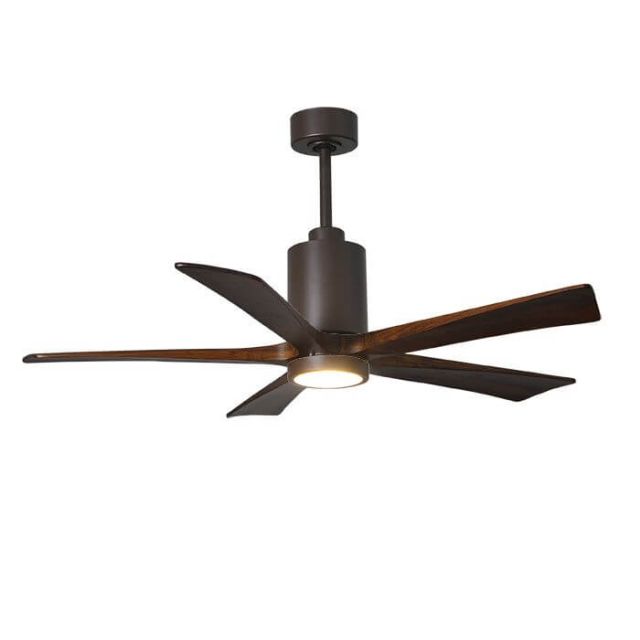 Matthews Fan Company PA5-TB-WA-52 Patricia LED Light 52 Inch Paddle Outdoor Ceiling Fan In Textured Bronze With 5 Walnut Tone Blade