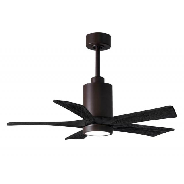 Matthews Fan Company PA5-TB-BK-42 Patricia 42 inch 5 Blade LED Paddle Ceiling Fan in Textured Bronze with Matte Black Blade