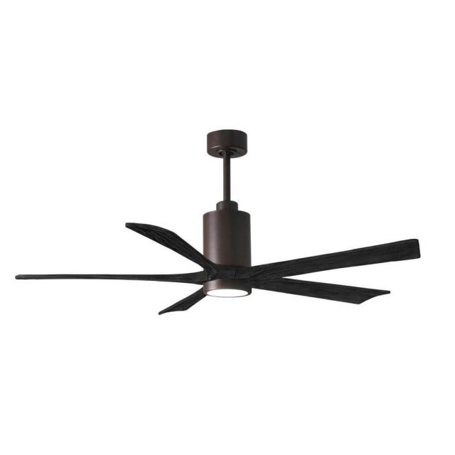 Matthews Fan Company Patricia 60 inch 5 Blade LED Paddle Ceiling Fan in Textured Bronze with Matte Black Blade PA5-TB-BK-60