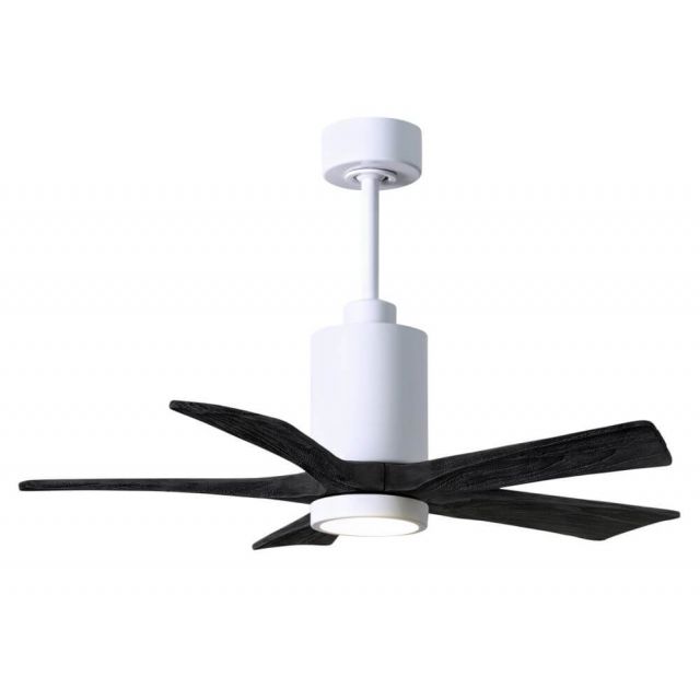 Matthews Fan Company PA5-WH-BK-42 Patricia 42 inch 5 Blade LED Paddle Ceiling Fan in White with Matte Black Blade