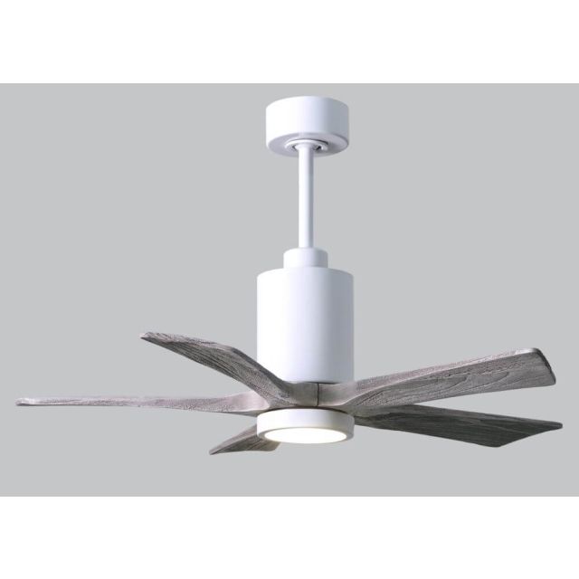 Matthews Fan Company PA5-WH-BW-42 Patricia 42 inch 5 Blade LED Outdoor Ceiling Fan in Gloss White with Barnwood Blade