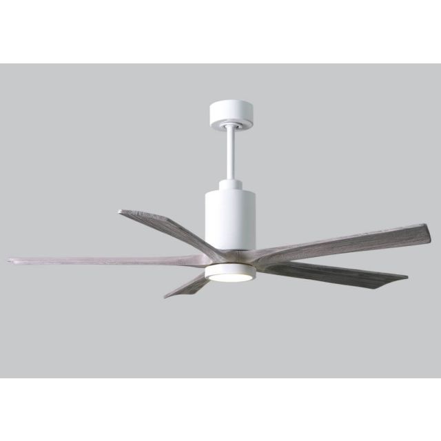 Matthews Fan Company PA5-WH-BW-60 Patricia 60 inch 5 Blade LED Outdoor Ceiling Fan in Gloss White with Barnwood Blade