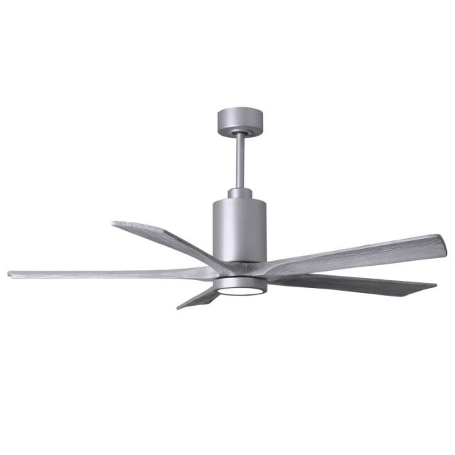 Matthews Fan Company PA5-BN-BW-60 Patricia LED Light 60 Inch Paddle Outdoor Ceiling Fan In Brushed Nickel With 5 Barn Wood Tone Blade