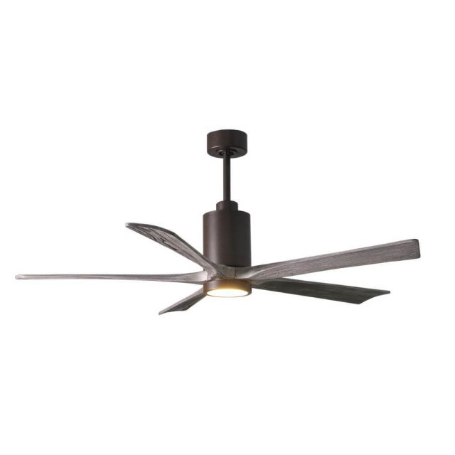Matthews Fan Company Patricia LED Light 60 Inch Paddle Outdoor Ceiling Fan In Textured Bronze 5 Barnwood Tone Blade - PA5-TB-BW-60