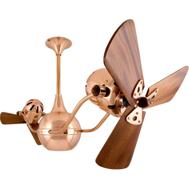 Matthews Fan Company VB-CP-WD Vent-Bettina 44 inch 6 Blade Rotational Ceiling Fan in Polished Copper with Mahogany Blade