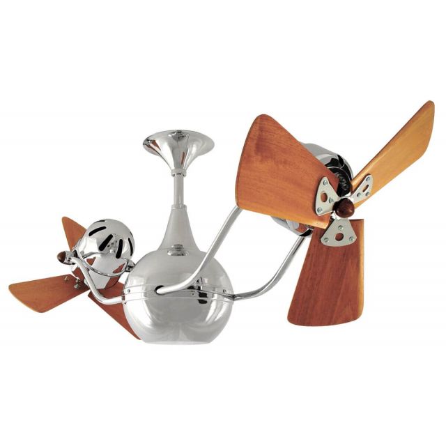 Matthews Fan Company VB-CR-WD Vent-Bettina 44 inch 6 Blade Rotational Ceiling Fan in Polished Chrome with Mahogany Blade