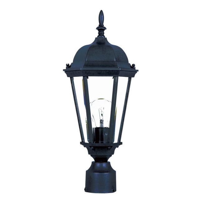 Maxim Lighting Westlake 1 Light 19 inch Tall Outdoor Pole-Post Lantern in Black with Clear Glass 1001BK