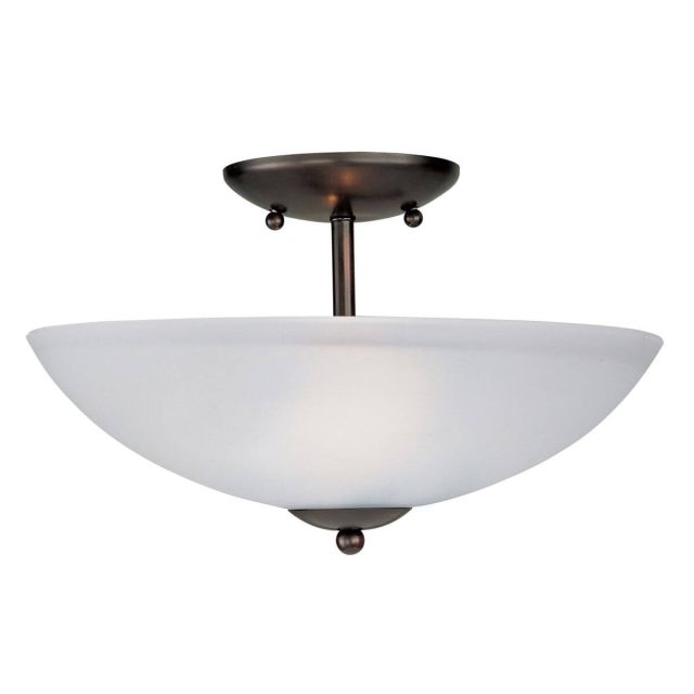 Maxim Lighting Logan 2 Light 13 inch Semi-Flush Mount in Oil Rubbed Bronze with Frosted Glass 10042FTOI