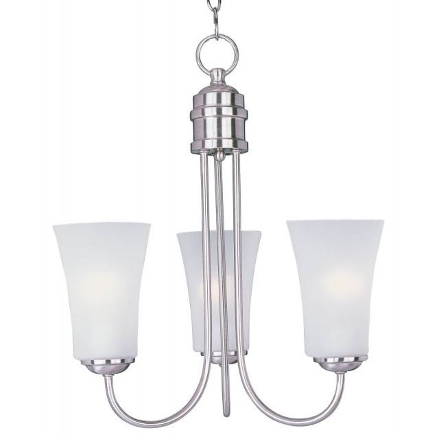 Maxim Lighting Logan 3 Light 17 inch Single-Tier Chandelier in Satin Nickel with Frosted Glass 10043FTSN