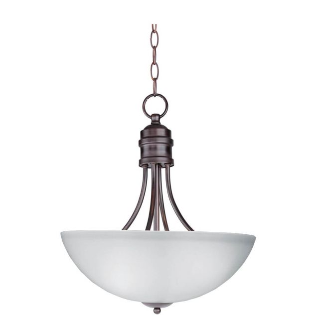Maxim Lighting Logan 3 Light 16 inch Invert Bowl Pendant in Oil Rubbed Bronze with Frosted Glass 10044FTOI