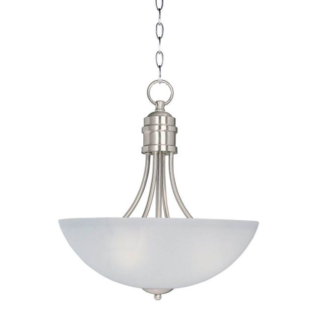 Maxim Lighting Logan 3 Light 16 inch Invert Bowl Pendant in Satin Nickel with Frosted Glass 10044FTSN