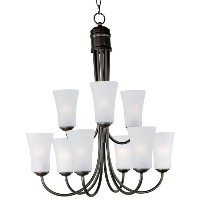 Maxim Lighting Logan 9 Light 29 inch Multi-Tier Chandelier in Oil Rubbed Bronze with Frosted Glass 10046FTOI