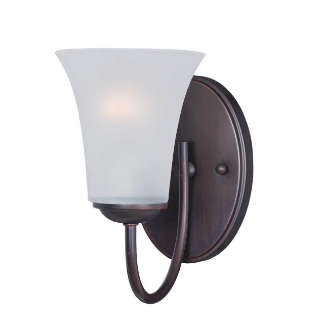 Maxim Lighting Logan 1 Light 5 inch Bath Vanity in Oil Rubbed Bronze with Frosted Glass 10051FTOI