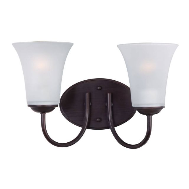 Maxim Lighting Logan 2 Light 14 inch Bath Vanity in Oil Rubbed Bronze with Frosted Glass 10052FTOI