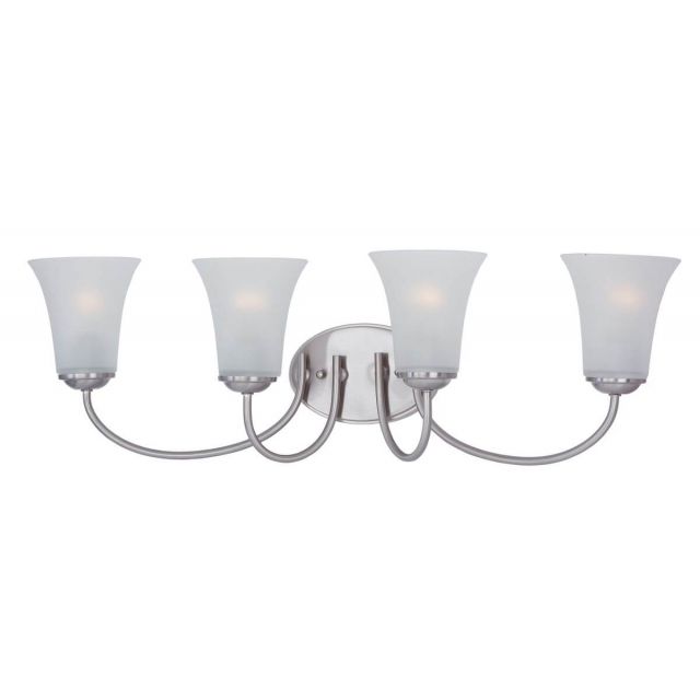 Maxim Lighting Logan 4 Light 28 inch Bath Vanity in Satin Nickel with Frosted Glass 10054FTSN